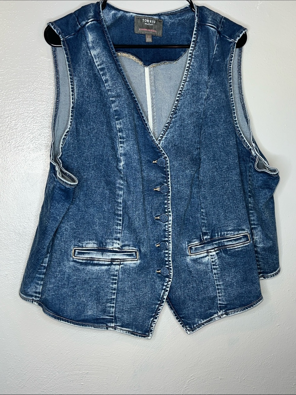 torrid Dark Blue Washed Denim Vest